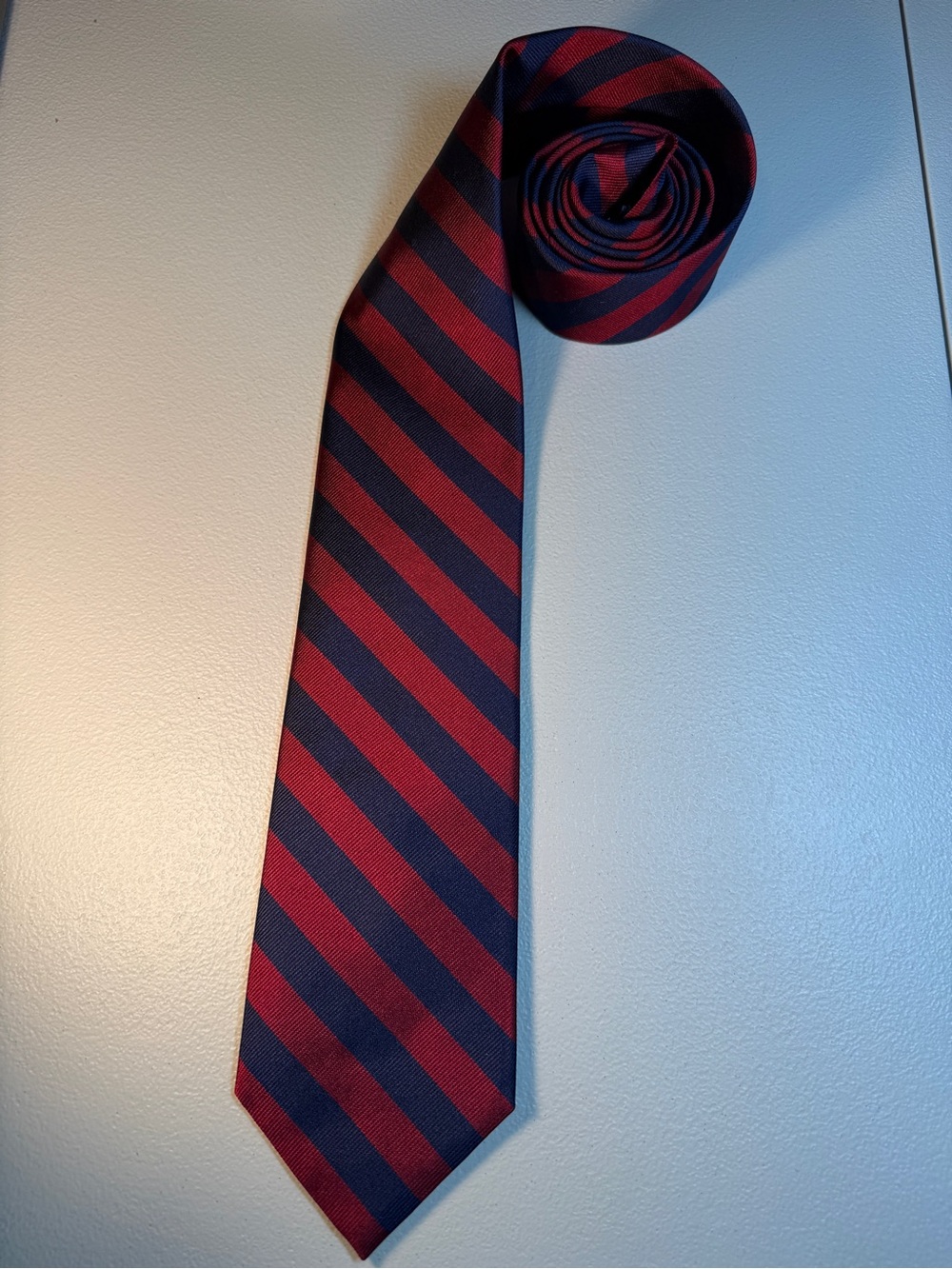 Brooks Brothers Tie Classic Repp Stripe Ivy League Red Blue Silk Necktie USA